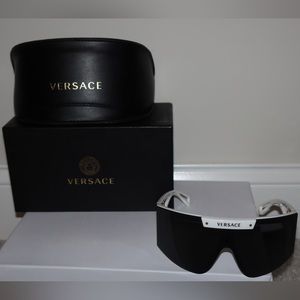 Versace Medusa Icon Shield Sunglasses w/ Interchangeable Lenses